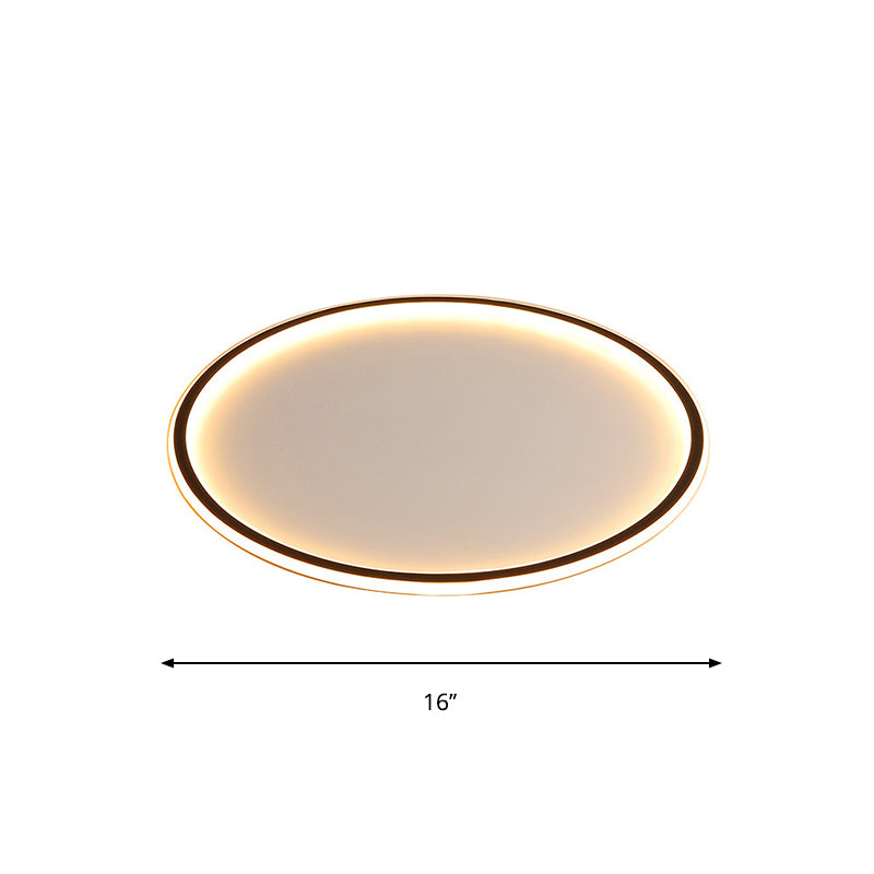 Ultrathin Disc Flush Mount Lighting Simple Acrylic Living Room 16"/19.5"/23.5" Width LED Flushmount Ceiling Lamp in Black Clearhalo 'Ceiling Lights' 'Close To Ceiling Lights' 'Close to ceiling' 'Flush mount' Lighting' 1473548