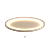 Elliptical Thin Bedroom Flushmount Iron Minimalist 22"/26" W LED Flush Mount Ceiling Lighting Fixture in Warm/White Light