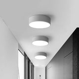 Nordic Short Drum Ceiling Flush Acrylic Kitchen LED Flush Mount Recessed Lighting in Black/White, 16"/19.5" Diameter