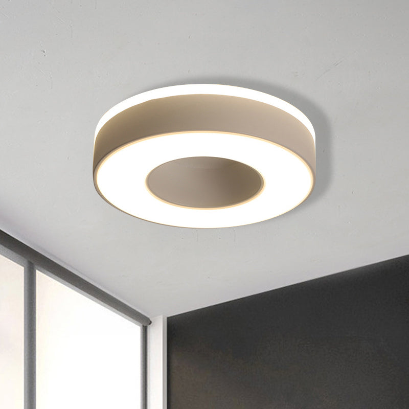 LED Corridor Ceiling Light Simple Black/White Flush Mounted Lamp with Small Square/Round Acrylic Frame, Warm/White Light - Clearhalo - 'Ceiling Lights' - 'Close To Ceiling Lights' - 'Close to ceiling' - 'Flush mount' - Lighting' - 1473600