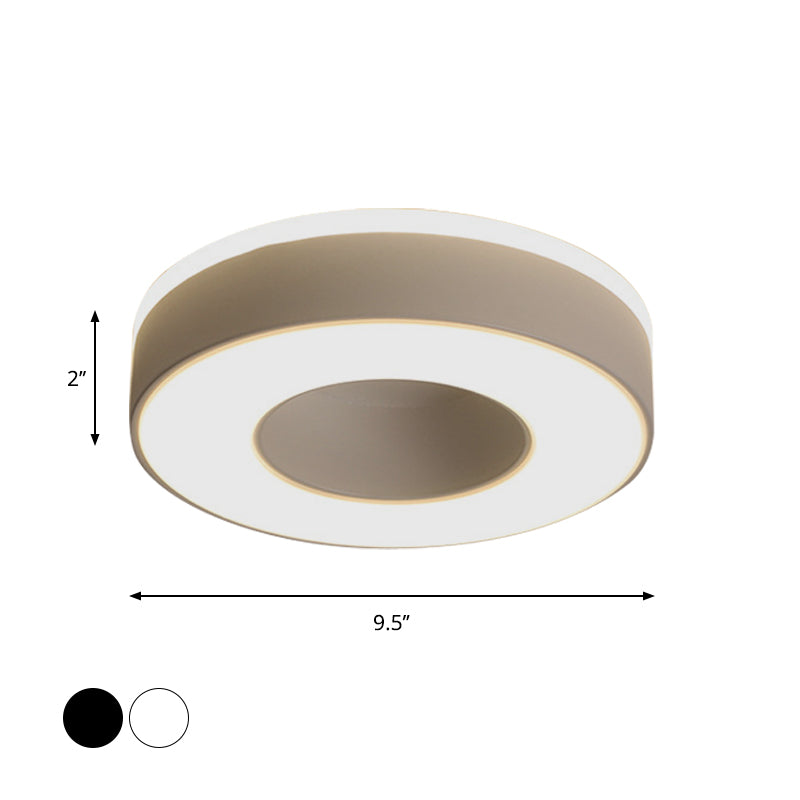 LED Corridor Ceiling Light Simple Black/White Flush Mounted Lamp with Small Square/Round Acrylic Frame, Warm/White Light - Clearhalo - 'Ceiling Lights' - 'Close To Ceiling Lights' - 'Close to ceiling' - 'Flush mount' - Lighting' - 1473604