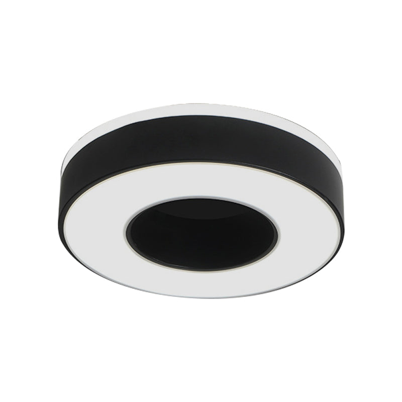 LED Corridor Ceiling Light Simple Black/White Flush Mounted Lamp with Small Square/Round Acrylic Frame, Warm/White Light - Clearhalo - 'Ceiling Lights' - 'Close To Ceiling Lights' - 'Close to ceiling' - 'Flush mount' - Lighting' - 1473608