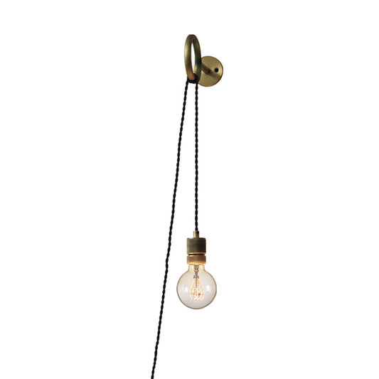 Iron Gold Sconce Wall Lighting Bare Bulb 1-Head Colonial Wall Mounted Light Fixture with Ring Design Clearhalo 'Wall Lamps & Sconces' 'Wall Lights' Lighting' 1473622