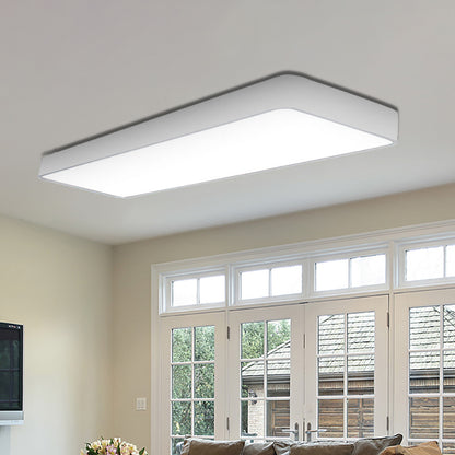 23.5"/23.5"/47" Wide Rectangular Metal Flush Mount Simplicity Led Flush Ceiling Lamp Fixture with Acrylic Diffuser White Clearhalo 'Ceiling Lights' 'Close To Ceiling Lights' 'Close to ceiling' 'Flush mount' Lighting' 147366