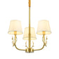 Tapered Fabric Chandelier Colonialism 3/6/8 Lights Living Room Pendant in Gold with Copper Deer Head Clearhalo 'Ceiling Lights' 'Chandeliers' Lighting' options 1473759