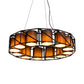Black Cylinder Chandelier Lamp Vintage Fabric 12 Bulbs Restaurant Ceiling Light with Round Cage Clearhalo 'Ceiling Lights' 'Chandeliers' Lighting' options 1473799