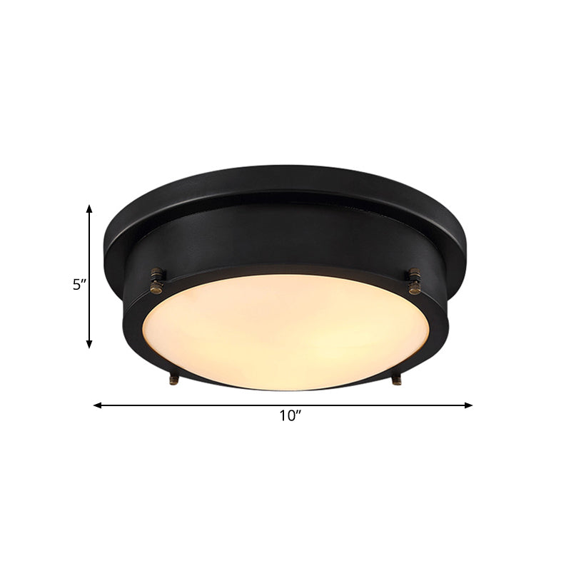10"/14" W Iron Black Ceiling Mounted Light Circle LED Traditional Flush Mount Lamp for Corridor, Warm/White/3 Color Light Clearhalo 'Ceiling Lights' 'Close To Ceiling Lights' 'Close to ceiling' 'Flush mount' Lighting' 1473810