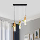 Bottle Restaurant Multi Light Pendant Art Deco Clear Glass 3 Heads Wood Hanging Lamp with Round/Linear Canopy Clearhalo 'Ceiling Lights' 'Chandeliers' 'Glass shade' 'Glass' 'Pendant Lights' 'Pendants' Lighting' 1473904