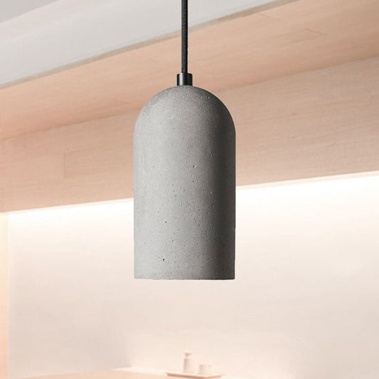 Elongated Dome Cement Down Lighting Factory 1 Bulb Living Room Pendant Ceiling Light in Grey Clearhalo 'Ceiling Lights' 'Modern Pendants' 'Modern' 'Pendant Lights' 'Pendants' Lighting' 1473948