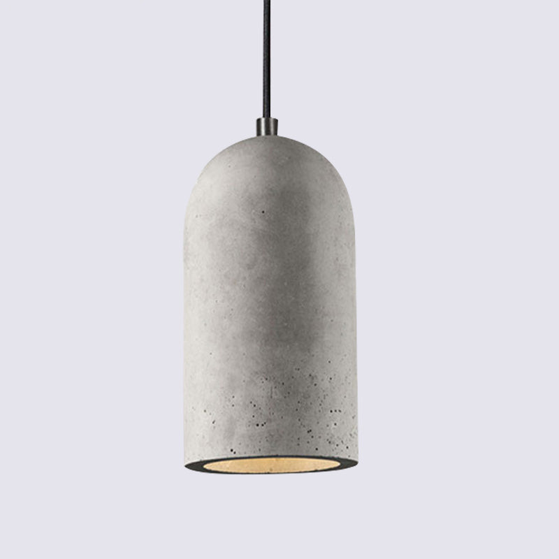 Elongated Dome Cement Down Lighting Factory 1 Bulb Living Room Pendant Ceiling Light in Grey Clearhalo 'Ceiling Lights' 'Modern Pendants' 'Modern' 'Pendant Lights' 'Pendants' Lighting' 1473950
