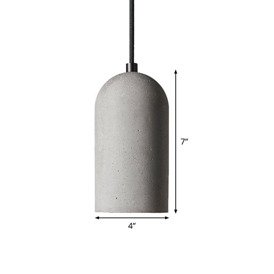 Elongated Dome Cement Down Lighting Factory 1 Bulb Living Room Pendant Ceiling Light in Grey Clearhalo 'Ceiling Lights' 'Modern Pendants' 'Modern' 'Pendant Lights' 'Pendants' Lighting' 1473951