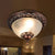 Bowl Living Room Flush Mount Lighting Traditional Frosted Glass 2 Heads Rust Metal Ceiling Light Fixture