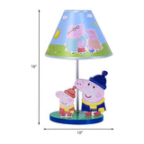 Blue Umbrella Desk Light Kids 1 Head Fabric Shade Night Table Lighting with Cartoon Pig Decor Clearhalo 'Lamps' 'Table Lamps' Lighting' 1474323