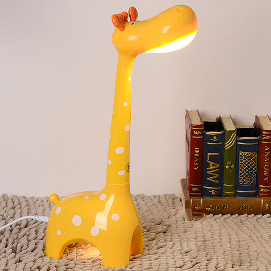 Plastic Giraffe Desk Lamp Kids 1-Head White/Yellow Nightstand Lighting for Children Bedroom Clearhalo 'Lamps' 'Table Lamps' Lighting' 1474364