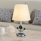 Blue Cone Night Table Light Mediterranean 1-Head Fabric Nightstand Lamp with Anchor Base Clearhalo 'Lamps' 'Table Lamps' Lighting' 1474379