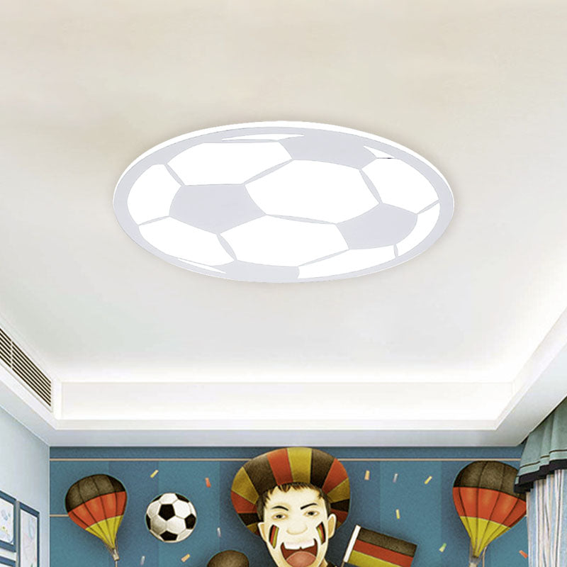 Black/White Football Flush Light Kids LED Acrylic Flush Mount Recessed Lighting for Boys Bedroom - Clearhalo - 'Ceiling Lights' - 'Close To Ceiling Lights' - 'Close to ceiling' - 'Flush mount' - Lighting' - 1474407