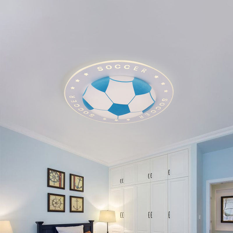 16.5"/20.5" W Kids LED Flush Mount Spotlight Black/Blue Football Flushmount Ceiling Lamp with Acrylic Shade Clearhalo 'Ceiling Lights' 'Close To Ceiling Lights' 'Close to ceiling' 'Flush mount' Lighting' 1474411