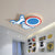 LED Nursery Flushmount Ceiling Lamp Kids Blue Flush Light Fixture with Basketball Acrylic Shade, 18"/22.5" Long - Blue - Clearhalo - 'Ceiling Lights' - 'Close To Ceiling Lights' - 'Close to ceiling' - 'Flush mount' - Lighting' - 1474422