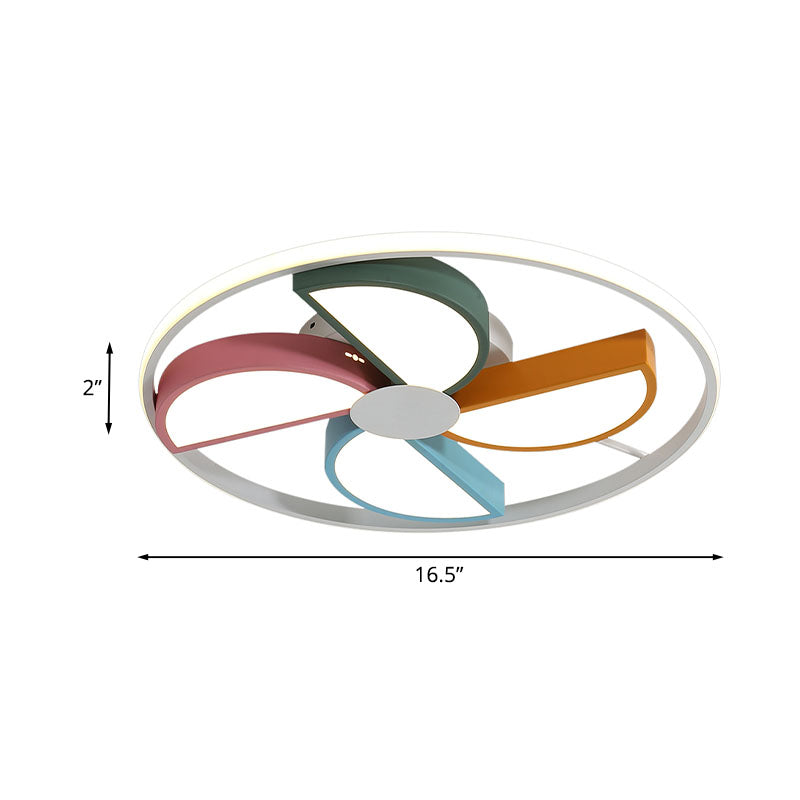 Acrylic Windmill Ceiling Light Macaroon LED White Flush Mount Recessed Lighting for Bedroom, 16.5"/20.5" Width Clearhalo 'Ceiling Lights' 'Close To Ceiling Lights' 'Close to ceiling' 'Flush mount' Lighting' 1474509