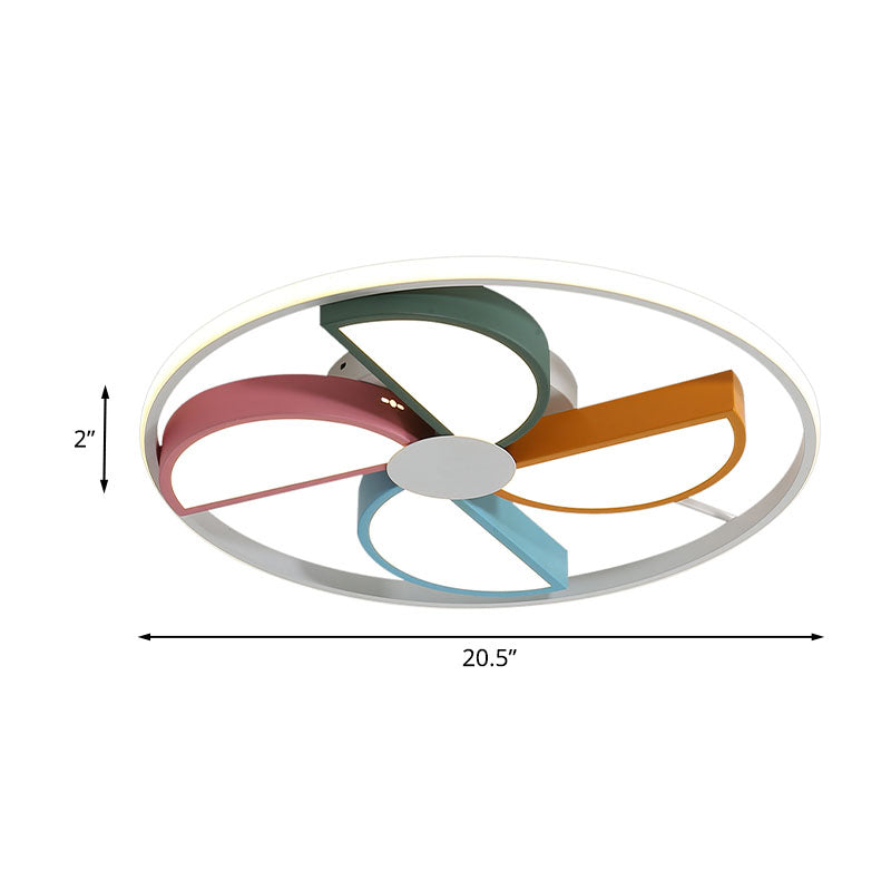 Acrylic Windmill Ceiling Light Macaroon LED White Flush Mount Recessed Lighting for Bedroom, 16.5"/20.5" Width Clearhalo 'Ceiling Lights' 'Close To Ceiling Lights' 'Close to ceiling' 'Flush mount' Lighting' 1474510