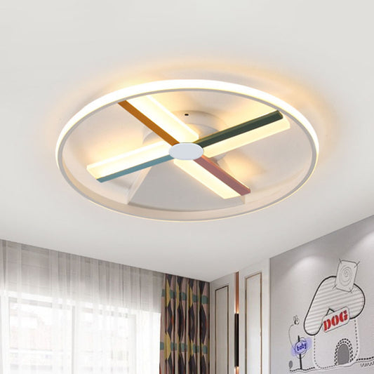 White Windmill Ceiling Flush Modern LED Acrylic Flush Mount Lighting Fixture for Children Bedroom, 16.5"/20.5" Wide Clearhalo 'Ceiling Lights' 'Close To Ceiling Lights' 'Close to ceiling' 'Flush mount' Lighting' 1474511