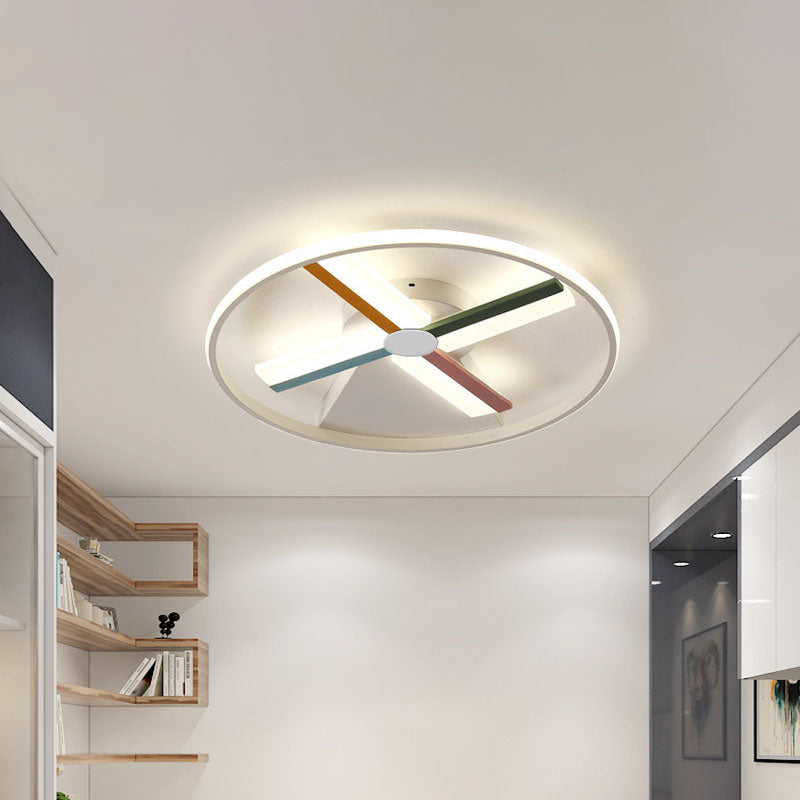 White Windmill Ceiling Flush Modern LED Acrylic Flush Mount Lighting Fixture for Children Bedroom, 16.5"/20.5" Wide Clearhalo 'Ceiling Lights' 'Close To Ceiling Lights' 'Close to ceiling' 'Flush mount' Lighting' 1474512