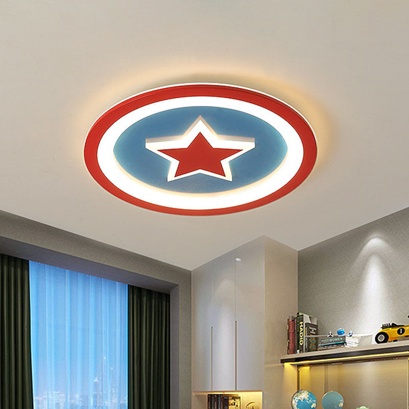 Acrylic Loop Ceiling Flush Mount Modern LED Blue Flush Light Fixture with Star Pattern for Nursery, 16"/19.5" W Blue Clearhalo 'Ceiling Lights' 'Close To Ceiling Lights' 'Close to ceiling' 'Flush mount' Lighting' 1474578