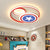 Simple Round Acrylic Flush Light 16"/19.5" Wide LED Close to Ceiling Lamp in Red and Blue with Star Pattern Red-Blue Clearhalo 'Ceiling Lights' 'Close To Ceiling Lights' 'Close to ceiling' 'Flush mount' Lighting' 1474584