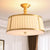 Round Fabric Semi Flush Light Colonialism 4 Heads Bedroom Metallic Ceiling Lighting in Gold Gold Clearhalo 'Ceiling Lights' 'Close To Ceiling Lights' 'Close to ceiling' 'Semi-flushmount' Lighting' 1474915