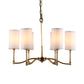 Gold Tubular Pendant Chandelier Colonial Style Fabric 6/9-Bulb Down Lighting with Twisted Arm for Living Room Clearhalo 'Ceiling Lights' 'Chandeliers' Lighting' options 1474932