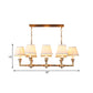 Fabric Conic Island Ceiling Light Traditional Style 8 Heads Living Room Metallic Hanging Lamp in Gold Clearhalo 'Ceiling Lights' 'Island Lights' Lighting' 1474949