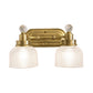 2 Lights Clear Prismatic Glass Vanity Light Traditional Gold Domed Bedroom Metal Wall Sconce with Crystal Drop Clearhalo 'Vanity Lights' 'Wall Lights' Lighting' 1474963