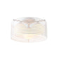 Milk Open Glass Dome Flushmount Contemporary 3 Heads Flush Mount Ceiling Light with Black/White Drum Cage Clearhalo 'Ceiling Lights' 'Close To Ceiling Lights' 'Close to ceiling' 'Flush mount' Lighting' 1475117