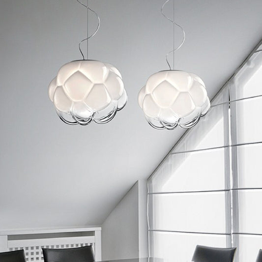 Sugar-Apple Matte Glass Hanging Light Simplicity 1 Bulb White Ceiling Pendant Light Clearhalo 'Ceiling Lights' 'Glass shade' 'Glass' 'Modern Pendants' 'Modern' 'Pendant Lights' 'Pendants' Lighting' 1475168