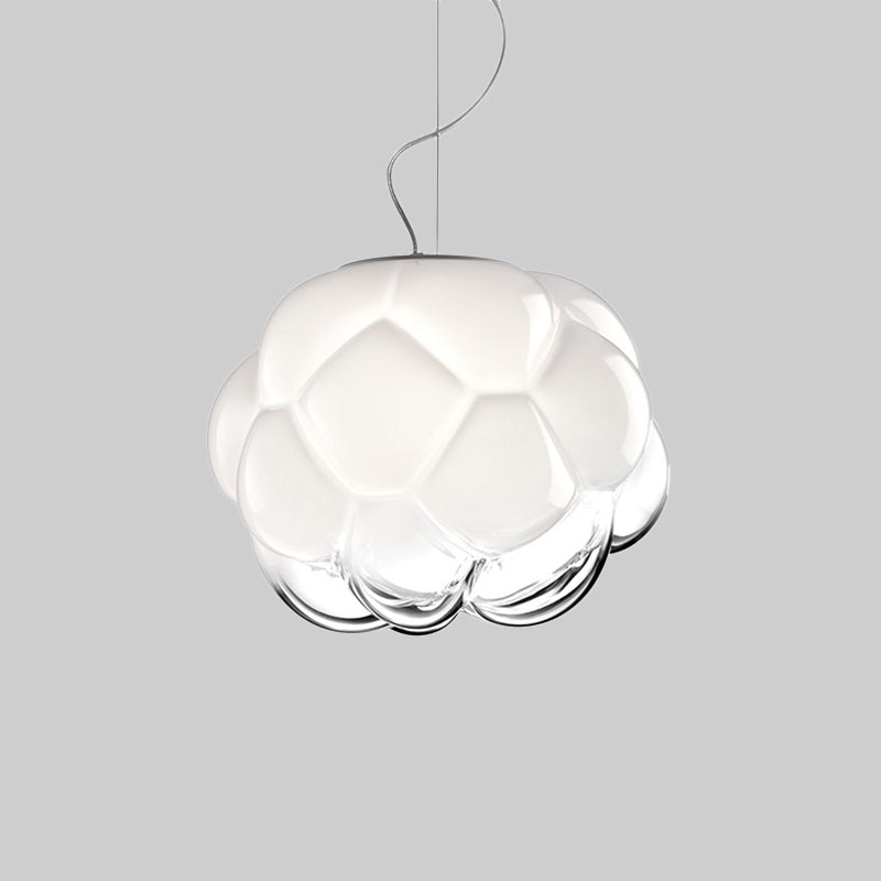 Sugar-Apple Matte Glass Hanging Light Simplicity 1 Bulb White Ceiling Pendant Light Clearhalo 'Ceiling Lights' 'Glass shade' 'Glass' 'Modern Pendants' 'Modern' 'Pendant Lights' 'Pendants' Lighting' 1475170