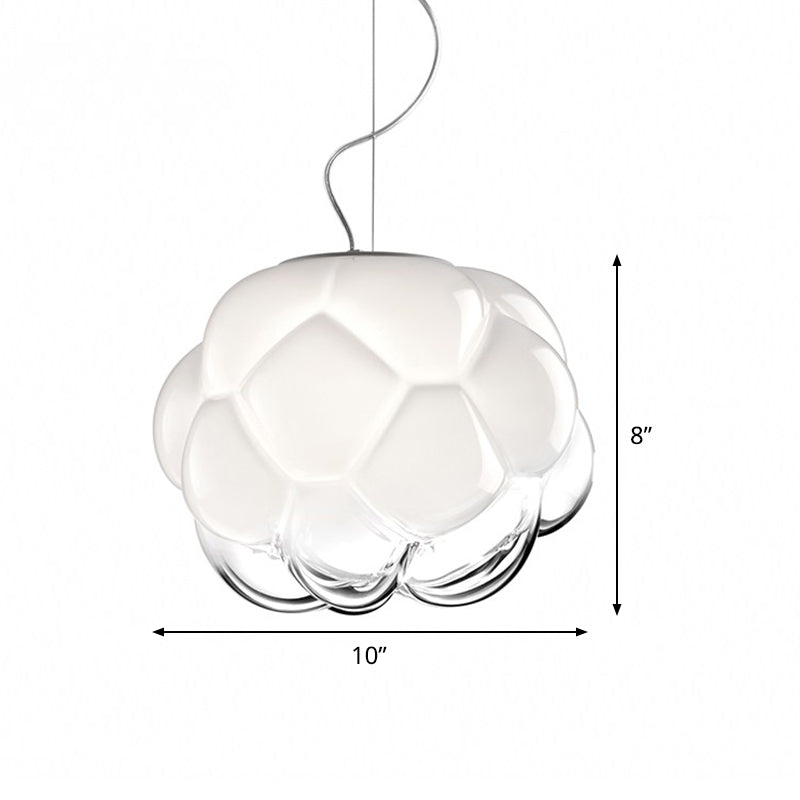 Sugar-Apple Matte Glass Hanging Light Simplicity 1 Bulb White Ceiling Pendant Light Clearhalo 'Ceiling Lights' 'Glass shade' 'Glass' 'Modern Pendants' 'Modern' 'Pendant Lights' 'Pendants' Lighting' 1475171