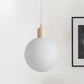 Simple Spherical Opal Glass Drop Pendant 1-Light Hanging Ceiling Light with Red/White/Green Cap Clearhalo 'Ceiling Lights' 'Glass shade' 'Glass' 'Modern Pendants' 'Modern' 'Pendant Lights' 'Pendants' Lighting' 1475202