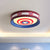 Metal Shield Flush Mount Kids LED Ceiling Mounted Light in Red and Blue with Acrylic Shade, 16.5"/20.5" W - Red-Blue - Clearhalo - 'Ceiling Lights' - 'Close To Ceiling Lights' - 'Close to ceiling' - 'Flush mount' - Lighting' - 1475323