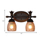 Clear Prismatic Glass Dome Vanity Light Traditional 2/3-Light Bathroom Metal Wall Mount Lighting in Black Clearhalo 'Vanity Lights' 'Wall Lights' Lighting' 1475696