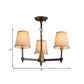 Cone Fabric Pendant Chandelier Country 3/6/8 Heads Hanging Ceiling Light in Black for Living Room Clearhalo 'Ceiling Lights' 'Chandeliers' Lighting' options 1475858