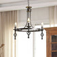 Iron Black Finish Hanging Chandelier Candelabra 3-Light Rustic Suspension Pendant Light with Circle Design Clearhalo 'Ceiling Lights' 'Chandeliers' Lighting' options 1475869