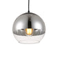 Silver Sphere Pendant Lamp Minimalist 1 Bulb 6"/8"/12" Wide Transparent Open Glass Hanging Light for Bedroom Clearhalo 'Ceiling Lights' 'Glass shade' 'Glass' 'Modern Pendants' 'Modern' 'Pendant Lights' 'Pendants' Lighting' 1475941