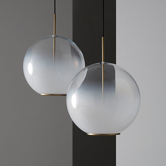Simple Sphere Drop Pendant Gradient Frosted Glass Single Bulb Dining Table Suspension Light Clearhalo 'Ceiling Lights' 'Chandeliers' 'Glass shade' 'Glass' 'Modern Pendants' 'Modern' 'Pendant Lights' 'Pendants' Lighting' 1475952
