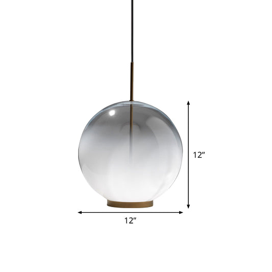Simple Sphere Drop Pendant Gradient Frosted Glass Single Bulb Dining Table Suspension Light Clearhalo 'Ceiling Lights' 'Chandeliers' 'Glass shade' 'Glass' 'Modern Pendants' 'Modern' 'Pendant Lights' 'Pendants' Lighting' 1475955