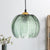 Pumpkin Dinette Pendant Lamp Green Ribbed Glass 1 Head Retro Style Hanging Light Kit Green Clearhalo 'Ceiling Lights' 'Glass shade' 'Glass' 'Island Lights' 'Modern Pendants' 'Modern' 'Pendant Lights' 'Pendants' Lighting' 1475966