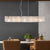 Elongated Rectangle Dinette Drop Pendant Transparent Crackle Glass 9-Light Modern Island Light in Gold Gold Clearhalo 'Ceiling Lights' 'Glass shade' 'Glass' 'Island Lights' 'Pendant Lights' Lighting' 1475990
