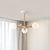 Radial Ceiling Mount Chandelier Nordic Wood 3/6-Bulb Bedroom Semi Mount Lighting with White Glass Shade and Bird Decor - 3 - White - Clearhalo - 'Ceiling Lights' - 'Close To Ceiling Lights' - 'Close to ceiling' - 'Semi-flushmount' - Lighting' - 1476033