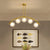 White/Clear Glass Orb Island Lamp Modernist 5 Bulbs Pendant Lighting with Brass Arch Arm for Dining Room Clear Clearhalo 'Ceiling Lights' 'Chandeliers' 'Close To Ceiling Lights' 'Glass shade' 'Glass' 'Island Lights' Lighting' 1476086