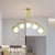 White/Clear Glass Orb Island Lamp Modernist 5 Bulbs Pendant Lighting with Brass Arch Arm for Dining Room White Clearhalo 'Ceiling Lights' 'Chandeliers' 'Close To Ceiling Lights' 'Glass shade' 'Glass' 'Island Lights' Lighting' 1476091
