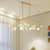 Firefly Hanging Island Light Modernist Clear Glass Dining Table Ceiling Pendant in Black/Gold Gold Clearhalo 'Ceiling Lights' 'Chandeliers' 'Glass shade' 'Glass' 'Island Lights' Lighting' 1476120